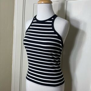 J. Crew Navy and White Striped Tank Top